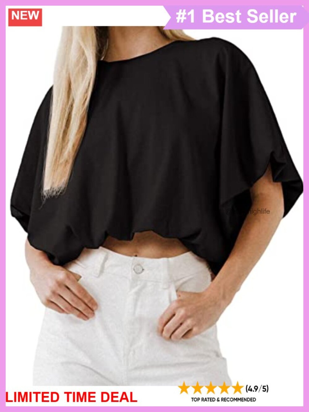 Womens Crop Tops Short Sleeve Loose Fit Casual Summer T Shirts